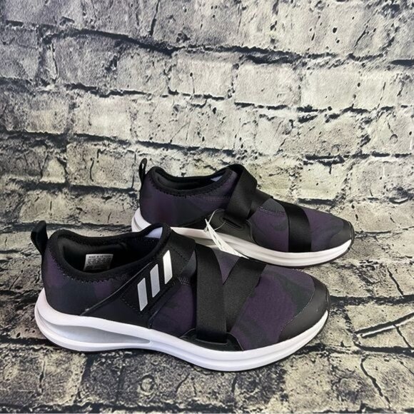 Adidas Fortarun Youth 6 Running Shoe Purple Black Strap Slip-on - Picture 8 of 13